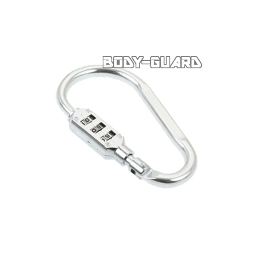 ダイヤルロック付きカラビナ　タイプ1　シルバー【ゆうパケット送料無料】