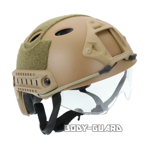 ファストヘルメット　ゴーグル付き　ベージュ