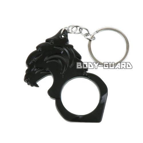 ガラス割りキーホルダー　虎　ブラック【ゆうパケット送料無料】