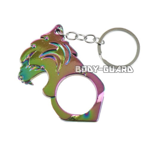 ガラス割りキーホルダー　虎　レインボー【ゆうパケット送料無料】
