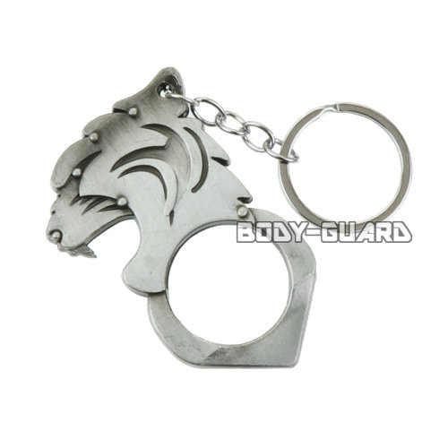 ガラス割りキーホルダー　虎　シルバー【ゆうパケット送料無料】