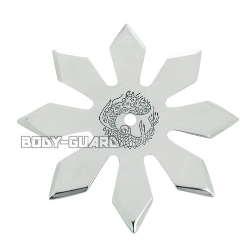 手裏剣・クロームメッキ　Lタイプ　11センチ　八方　