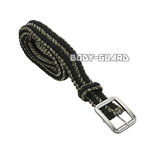 パラコードベルト　ブラックカモ