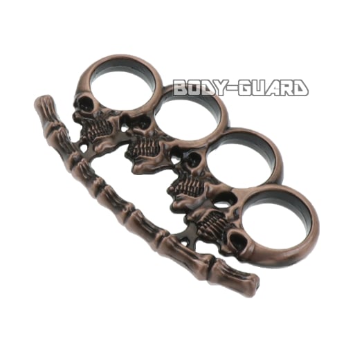 デザインナックル　横顔ドクロ　ブロンズ【ゆうパケット送料無料】