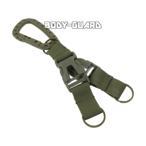 クイックリリース　キーホルダー　カラビナタイプ【ゆうパケット送料無料】　カーキ