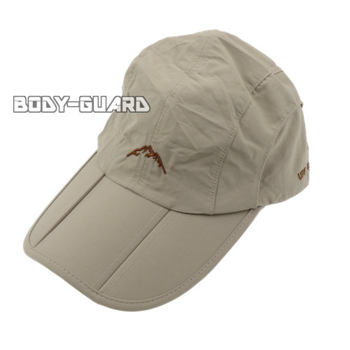 アウトドア　折りたたみ式キャップ　UPF40+　ベージュ