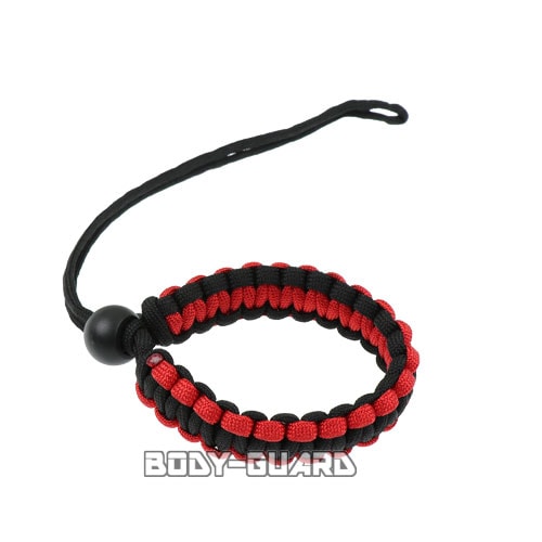 カメラ用　パラコードハンドストラップ　ブラック×レッド【ゆうパケット送料無料】