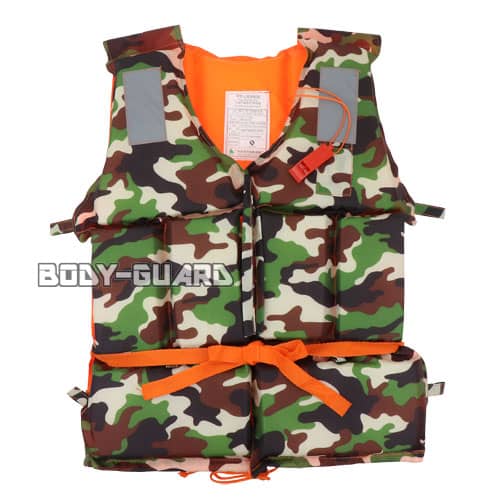 救命胴衣(ライフジャケット) 迷彩 ホイッスル付き