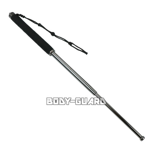 ガラス割り付　スチール警棒　「黒」紐巻きグリップ　26　ブラック