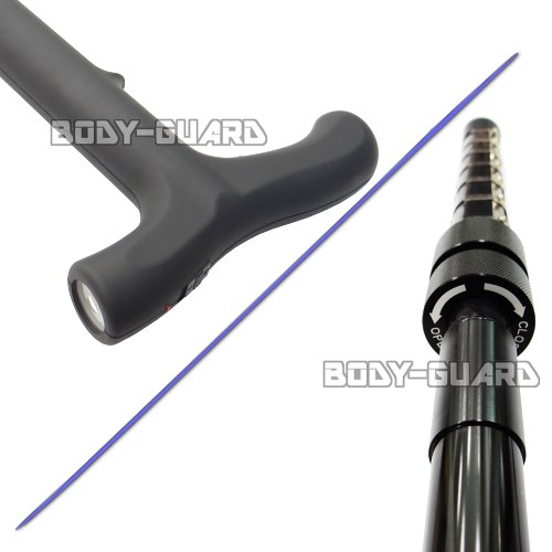 バラ売り可／しるばーな／スタンガン／グッズ38点 ZAP CANE(杖)スタンガン ライト付 100万ボルト 充電式