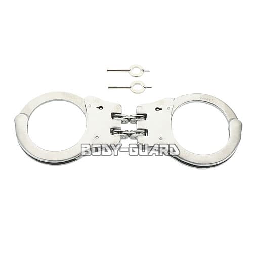 ステンレスカフ　ダブルチェーン　ダブルロック (シルバー)【ゆうパケット送料無料】