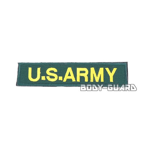 U.S. ARMY　角ワッペン　13.5×3　カーキ(黄字)【ゆうパケット送料無料】