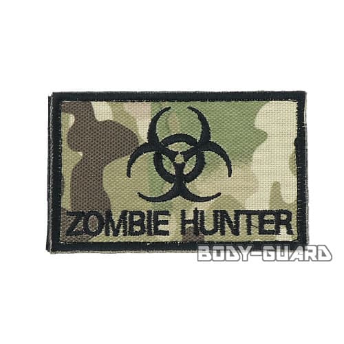 角ワッペン　「ZOMBIE　HUNTER」　8×5　迷彩【ゆうパケット送料無料】