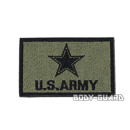 U.S. ARMY　角ワッペン　8×5　カーキ【ゆうパケット送料無料】