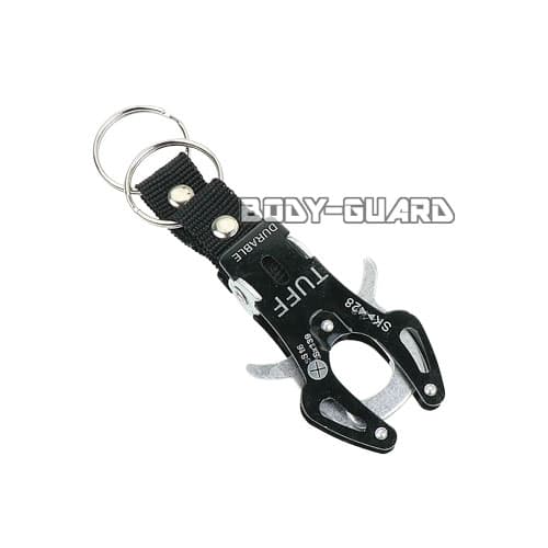 タフキーホルダー　タイプ2　大　ブラック　キーリング2個【ゆうパケット送料無料】