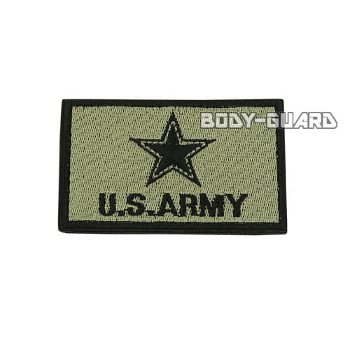 U.S. ARMY　角ワッペン　8×5　グレー【ゆうパケット送料無料】