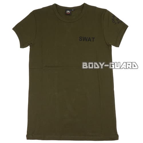 SWAT　半袖Tシャツ　バックプリントあり　カーキ　M【ゆうパケット送料無料】