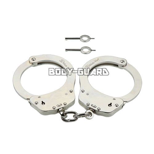 ハンドカフ(手錠)ダブルロック　Lサイズ (シルバー)【ゆうパケット送料無料】