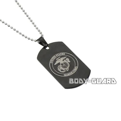 MARINE CORPS　ペンダントタグ　ブラック【ゆうパケット送料無料】