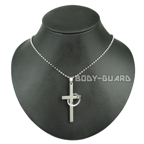 十字架リングネックレス 大【ゆうパケット送料無料】