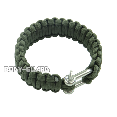 パラコードブレスレット　オリーブドラブ　D金具タイプ【ゆうパケット送料無料】