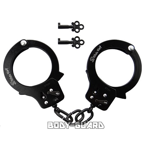 ハンドカフ(手錠)　シングルロック (ブラック)【ゆうパケット送料無料】