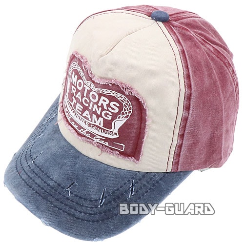 RACING　TEAM　キャップ　ネイビー×ボルドー