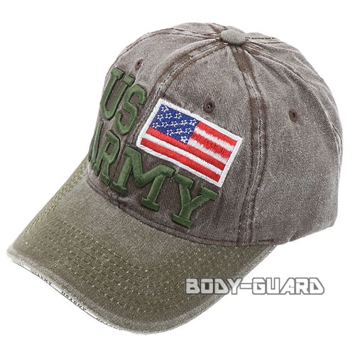 USARMY　国旗付き　キャップ　グリーン×ブラック