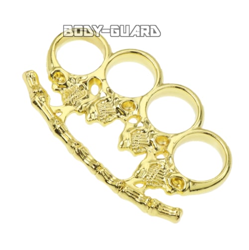 デザインナックル　横顔ドクロ　ゴールド【ゆうパケット送料無料】