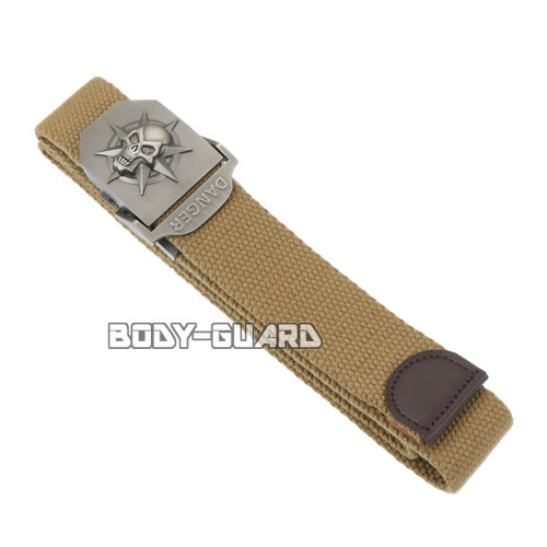 GIベルト　DANGER　ドクロ　ベージュ