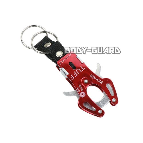 タフキーホルダー　タイプ2　小　レッド　キーリング2個【ゆうパケット送料無料】