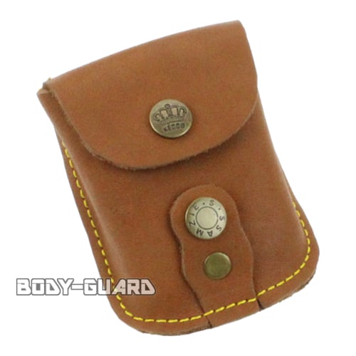 磁石付き　スリングショット玉用　合皮ケース　ブラウン