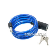 カラーワイヤーロック　80　カギ式　ブルー