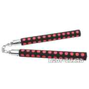 スポンジヌンチャク　ドット柄　赤黒