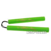 カラースポンジヌンチャク　龍柄　ライトグリーン　紐タイプ