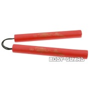 カラースポンジヌンチャク　龍柄　レッド　紐タイプ