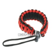 パラコードブレスレット　フリントスティック付き　ループタイプ　ブラック×レッド【ゆうパケット送料無料】
