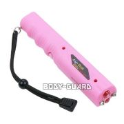 【ZAP】スティック型　ライト付80万ボルトスタンガン　ピンク★