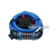 盗難防止　ワイヤーロック　ダイヤル式　5桁　ブルー