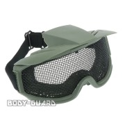バイザー付きゴーグル　メッシュタイプ　カーキ