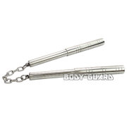 2段振出　伸縮式メタルヌンチャク　シルバー