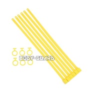 ASP社製　ミリタリーナイロンハンドカフ トライフォールド　イエロー　6本セット　　