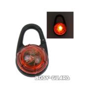 ペットにも使えるLEDライトカラビナタイプ　電池式　オレンジ