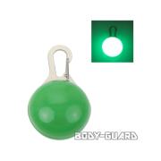 ペットにも使えるLEDライトキーホルダー　充電式　グリーン