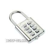 プッシュ式ロック　南京錠　CH-602　シルバー【ゆうパケット送料無料】