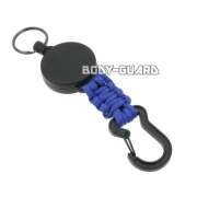 パラコード　カラビナリールキーホルダー　ブルー