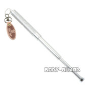 超軽量　7075アルミ特殊警棒　ホワイトウルフキーチェーン付き　シルバー