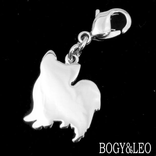 パピヨンのシルバーシルエットチャーム