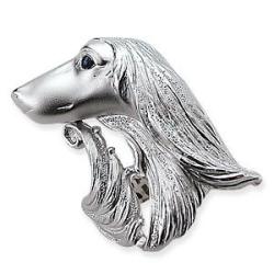 アフガンハウンドのお顔を立体的なシルバーリングに致しました。