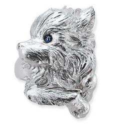 【ベレッツア】ポメラニアのお顔を立体的なシルバーリングに致しました。